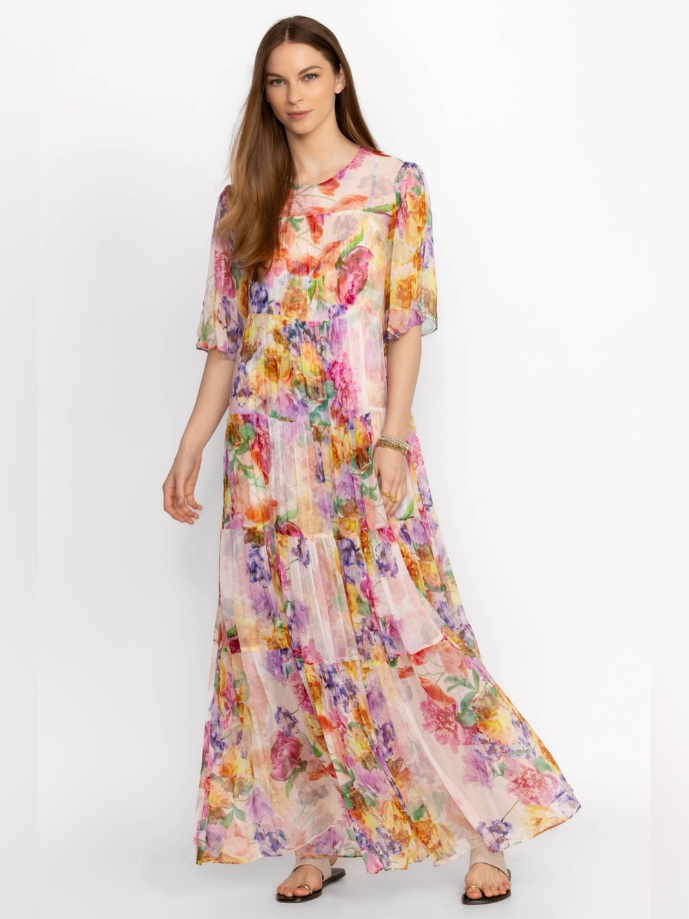 Johnny Was Fionna Silk Maxi Dress *OUTER SHELL ONLY* Jade Label Size 2X